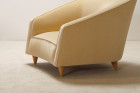 armchair italy design velvet beige kvadrat curved 1950 1960