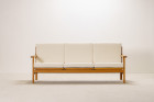 vintage sofa danish oak wool bouclé design 1960 chic settee