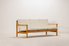 vintage sofa danish oak wool bouclé design 1960 chic settee