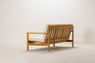 vintage sofa danish oak wool bouclé design 1960 chic settee