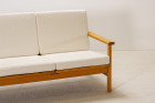 vintage sofa danish oak wool bouclé design 1960 chic settee