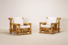 armchair lounge pagoda bamboo cane large Budji Layug 1970