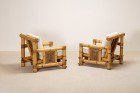 armchair lounge pagoda bamboo cane large Budji Layug 1970