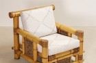 armchair lounge pagoda bamboo cane large Budji Layug 1970