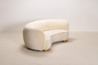 sofa curved banana bean danish velvet white luxurious 1940