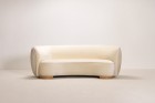 sofa curved banana bean danish velvet white luxurious 1940