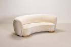 sofa curved banana bean danish velvet white luxurious 1940