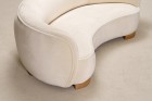 sofa curved banana bean danish velvet white luxurious 1940