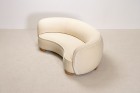 sofa curved banana bean danish velvet white luxurious 1940