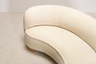 sofa curved banana bean danish velvet white luxurious 1940