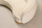sofa curved banana bean danish velvet white luxurious 1940