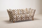 sofa adjustable zebra velvet vintage design atypical 1950