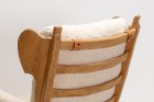 fauteuil brutaliste chêne vintage design guillerme 1960 1950