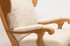fauteuil brutaliste chêne vintage design guillerme 1960 1950